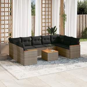 Conjunto de Sofás Modulares Grandes de Ratán PE Gris para Jardín, Colección Premium de Muebles Modulares para Exteriores - Product Image 1