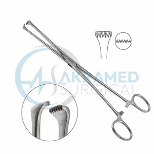 Lot de 5 pinces à tissus Allis 5x6 dents en acier inoxydable, pinces chirurgicales certifiées CE, réutilisables, kit de chirurgie générale - Product Image 4