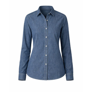 Unique Design <b>Top</b> Selling Women's Denim Shirts Spring/Summer Eco-Friendly Button-Up Vintage Style Casual Front Outwear - Product Image 6