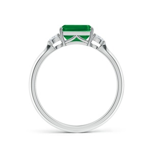 Anillo de Compromiso de Oro Sólido de 14K con Esmeralda Verde Corte Esmeralda de 7x5mm, Estilo Oeste-Oriente, para Mujer, Anillos de Boda de Oro Real de 14K y 18K Au750 - Product Image 2