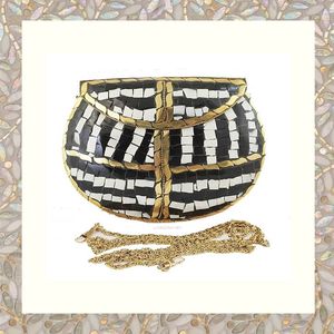 Bolso de Mano Étnico Indio con Mosaico Floral Kundan, Bolso de Fiesta para Novia, Bolso de Hombro de Diseño Hecho a Mano - Product Image 6
