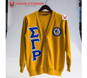 High Quality Sorority Sigma Gamma Rho University Girl Knitted <b>Cardigan</b> <b>Sweater</b> Custom Embroidery logo Women <b>Sweater</b> - Product Image 4