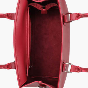 <b>Red</b> PU Leather Tote Bag Women Crossbody Handbag Shoulder <b>Purse</b> Zipper Closure Adjustable Strap for Work Travel - Product Image 4
