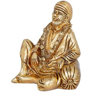 Estatua hecha a mano de Shirdi Sai Baba de 3 pulgadas, escultura India hecha en India, ídolo de latón - Product Image 2