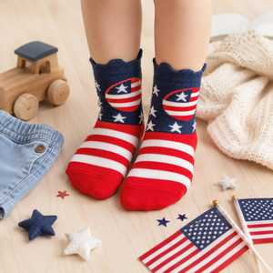 Nouvelles Chaussettes Personnalisées à Motifs de Drapeaux pour Hommes, Tricotées, Respirantes, à Porter au Quotidien, Motif Rayé Estival, Style Classique, Chaussettes Personnalisables - Product Image 4