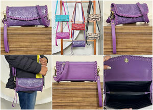 Cartera Cruzada de Cuero Vacuno Hecha a Mano, Diseño Floral, con Protección RFID, Ideal para Uso Diario, Nueva Llegada Premium en Oferta - Product Image 3