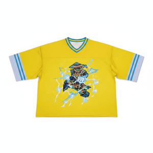 เสื้อเจอร์ซีย์ทรงบ็อกซี่ผ้าตาข่ายพรีเมียมแบบสั่งทำพิเศษ คอวี สตรีทแวร์ สำหรับอเมริกันฟุตบอลและฟุตบอล  แบบครอป  ชื่อทีมซานดิเอโก ไซส์พลัสสำหรับผู้ชาย - Product Image 2