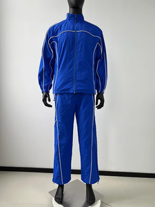 Factory Custom Reflective Stripes Jogging Suits <b>Zip</b> <b>up</b> <b>Jacket</b> and Nylon Pants Track Suit Custom Windbreaker Set - Product Image 6