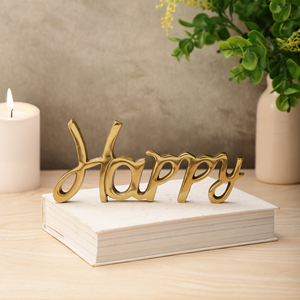 Sculpture de texte en aluminium doré de qualité supérieure, calligraphie moderne en métal, ornement décoratif de table pour salon - Product Image 3