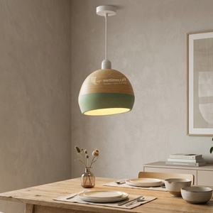 Spun <b>Bamboo</b> Pendant <b>Light</b> Lampshade, Two-Tone Color Dip <b>Bamboo</b> Hanging <b>Light</b> <b>Shade</b>, Eco-Friendly Modern Nordic Lighting Decor - Product Image 5