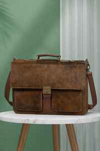 Sac à main pour ordinateur portable en cuir véritable de vachette de qualité supérieure, sacoche vintage pour affaires, sac messager, sac à main LPBH-0020 - Product Image 5