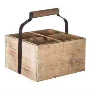 Large 4 Compartment Style Wooden <b>Caddy</b> For <b>Kitchen</b> Home Hotel Table Top Decorative Use Wooden Utensils Holder <b>Caddy</b> - Product Image 1