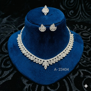 Juego de Joyería Nupcial Clásico Chapado en Oro de 24K, Collar y Aretes para Mujer, Aleación de Moda para Bodas A-23401 - Product Image 4
