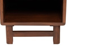 Table de chevet moderne en bois avec tressage en rotin, 2 tiroirs de rangement, mobilier de chambre, design mi-siècle, table de chevet pour salon - Product Image 6