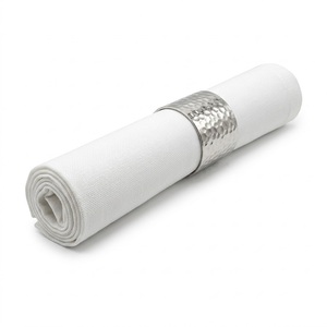 Elegante Juego de Servilleteros de Nácar y Latón, Hechos a Mano con Incrustaciones de Nácar, Anillos Decorativos para Servilletas para Restaurantes de Alta Cocina - Product Image 3