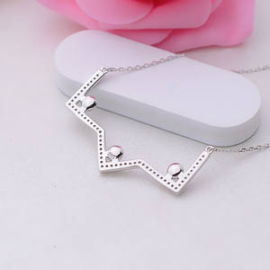 Ensemble de pendentifs en argent S925 à 3 perles, collier multi-perles, chaîne de clavicule pour femmes, accessoires de support de pendentif en perles DIY, 285 - Product Image 5