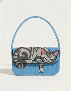 Sac pour maman de chat fait main avec perles, sac à main personnalisé avec portrait d'animal de compagnie - Product Image 2
