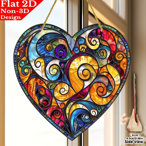 CIFbuy Acchiappasole a spirale a forma di cuore, decorazione astratta in acrilico colorato per finestre, per casa, esterni, pareti, TikTok, per servizio di selezione Temu - Product Image 1
