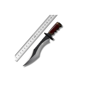 Cuchillo de Caza Táctico Curvo de Venta Caliente con Mango de Madera, Hoja Fija de Acero Inoxidable, Cuchillo de Supervivencia para Camping al Aire Libre - Product Image 6