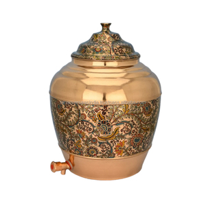 Style classique en gros fleur imprimé motif cuivre distributeur d'eau pot d'eau utilisation pour la maison et les bureaux - Product Image 6