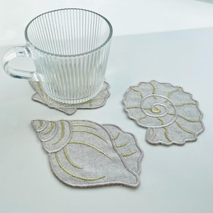 Sous-verre brodé en perles colorées, motif animal décoratif, en lin, imperméable, style européen - Product Image 4