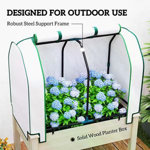 Fioriera rialzata con serra in PE: soluzione ecologica per la coltivazione all'aperto - Product Image 2
