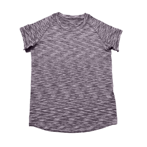 Camiseta de Manga Corta para Hombre, Color Gris Jaspeado, Cuello Redondo, Corte Regular, Manga Raglán, Tejido de Punto, 100% Poliéster, Secado Rápido, Color Sólido, Estilo Casual - Product Image 2