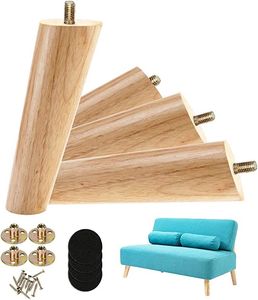 Chaise de bureau et de salle à manger contemporaine en bois massif, personnalisable, non finie, avec base réglable et pieds de table - Product Image 3