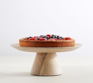 Soporte de madera de lujo hecho a mano para tartas con base sólida y gruesa para presentaciones de postres en recepciones y catering. - Product Image 2