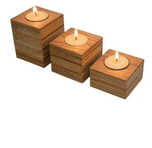 Support de bougies cubiques de Style européen, chandelier en bois pour décoration de maison, bougeoir en bois pour mariage - Product Image 3