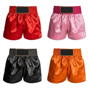 Pantalones Cortos de Boxeo Muay Thai de Satén Naranja para Hombre, Transpirables, Lisos, Teñidos, para Entrenamiento de Combate - Product Image 6