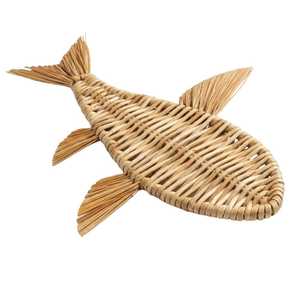 Décoration murale en rotin tressé à la main en forme de poissons marins pour chambre d'enfant, mobilier pour enfants, art mural, vente en gros - Product Image 1