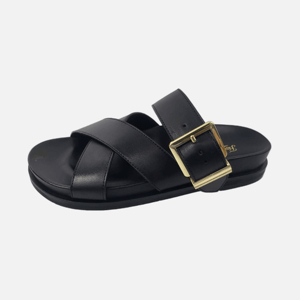 Zapatos planos para mujer, parte superior de piel de vaca, punta abierta, sin cordones, con amortiguación de aire, entresuela de EVA, suela de goma, forro de piel de oveja, antideslizantes, para oficina - Product Image 4