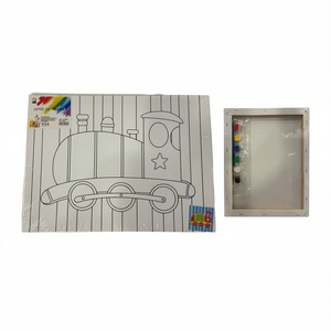 TOILE DE PEINTURE 30*40 – Ensemble de jouets de dessin pour enfants favorisant les compétences de dessin au trait avec cadre en carton et pinceaux - Product Image 2