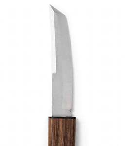 Herramienta artesanal de acero inoxidable con punta angular y mango de madera natural, pieza decorativa ejecutiva - Product Image 2