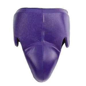 Ensemble de boxe en dentelle violette avec logo personnalisé, équipement de fitness et d'arts martiaux en cuir de haute qualité, ensemble de sparring de boxe réglable à lacets CP-BHG-16 - Product Image 5