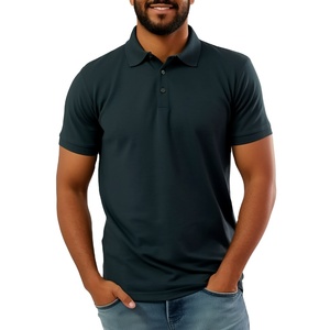 Custom Logo New Arrival Men's Solid Knitted 100% Cotton Anti-Wrinkle Short Sleeve for Shirts - Product Image 1