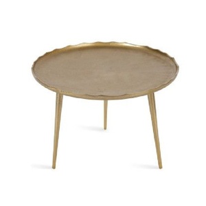 Best Arrival Elegant Golden Round Metal Accent Coffee <b>Table</b> <b>Space</b>-<b>Saving</b> Decorative <b>Table</b> for Living Room - Product Image 1