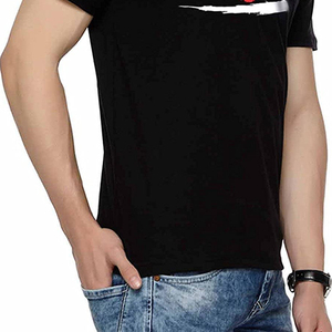 Men's Black Short Sleeve T-<b>Shirt</b> With Red <b>Flame</b> Print Casual O-Neck Jersey Cotton Top - Product Image 4