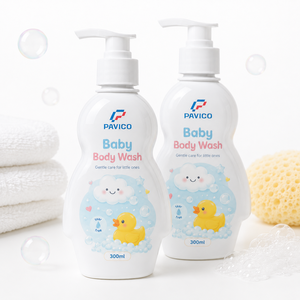Botella de PET Curva de 300ml para Jabón Corporal de Bebé, Color Blanco Opaco, con Bomba Dosificadora para Champú y Gel de Ducha para Niños, Fabricante de Vietnam - Product Image 2