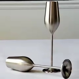 Gobelet à vin en métal haut de gamme, en acier inoxydable, réutilisable, vaisselle de luxe pour restaurant, bar, hôtel - Product Image 3