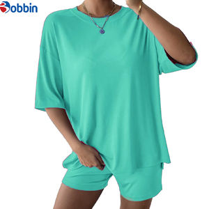 Conjunto de Verano de Dos Piezas, Camiseta y Pantalones Cortos a Juego, con Logotipo Personalizado, en Algodón, Tendencia de Verano - Product Image 6