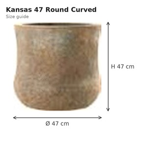 Kansas 47 Brown Sandstone Fiberstone Round Curved Planter 47x47x47cm Medium Indoor Outdoor Flower <b>Pot</b> Weatherproof Vietnam - Product Image 3