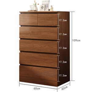 Armoire haute de luxe moderne, armoire de rangement en bois massif, commode à 6 tiroirs pour le rangement de la chambre à coucher, salon, appartement - Product Image 6