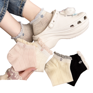 Calcetines Cortos con Volantes Estilo Coreano, Vintage, Dulces, con Lazo y Encaje, para Mujeres y Niñas - Product Image 1