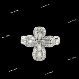 925 Sterling <b>Silver</b> <b>Mens</b> Engagement <b>Ring</b> VVS Bling Solitaire Diamond Rhodium Plated Custom Rapper Handmade - Product Image 2