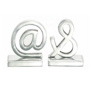 Cast Aluminum Geometric Bookend Polished Study Desk Organizer Office <b>Decoration</b> Gift <b>Book</b> Lovers Metal Craft Perfect <b>Book</b> Holder - Product Image 6