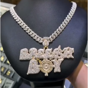 จี้เพชรโมอิสซาไนต์แบบกำหนดเอง CONCEPTION เงินแท้ 925 ชุบทอง 14K สไตล์ฮิปฮอปประดับเพชรโมอิสซาไนต์ - Product Image 1