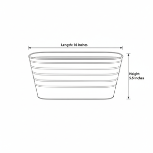 Pot de Jardin Galvanisé Style Ferme Moderne pour Décoration Intérieure et Extérieure - Seau Rectangulaire en Métal Gris de 16 Pouces - Product Image 6