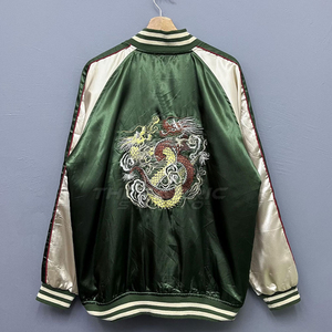 OEM Custom Plus Size Men's Polyester Satin Varsity Baseball <b>Jacket</b> Custom Printed Lining School College Team <b>Jacket</b> - Product Image 2